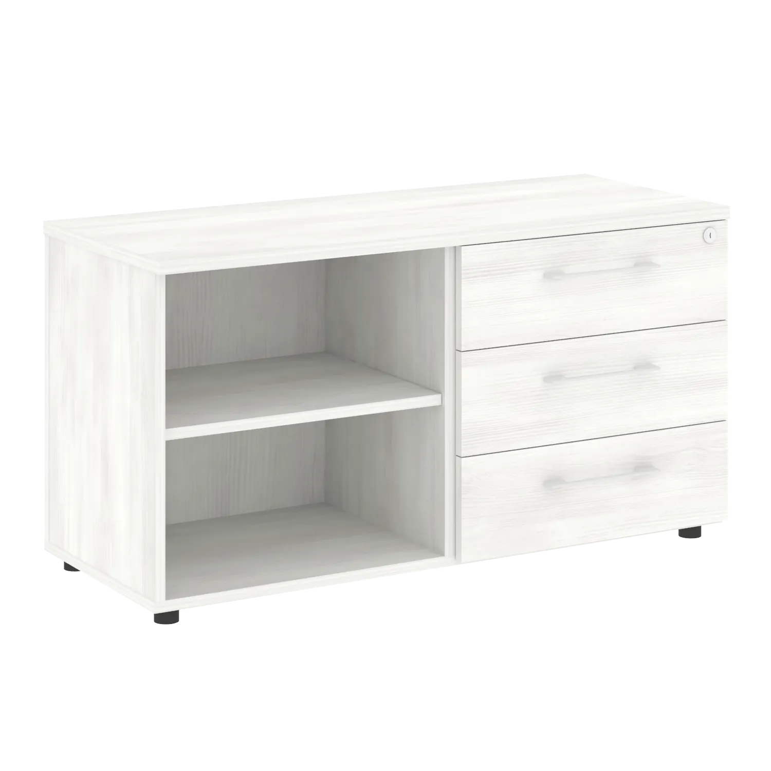 Тумба стационарная 3 ящика + открытая секция Yalta LT.TS-2 снежная патина